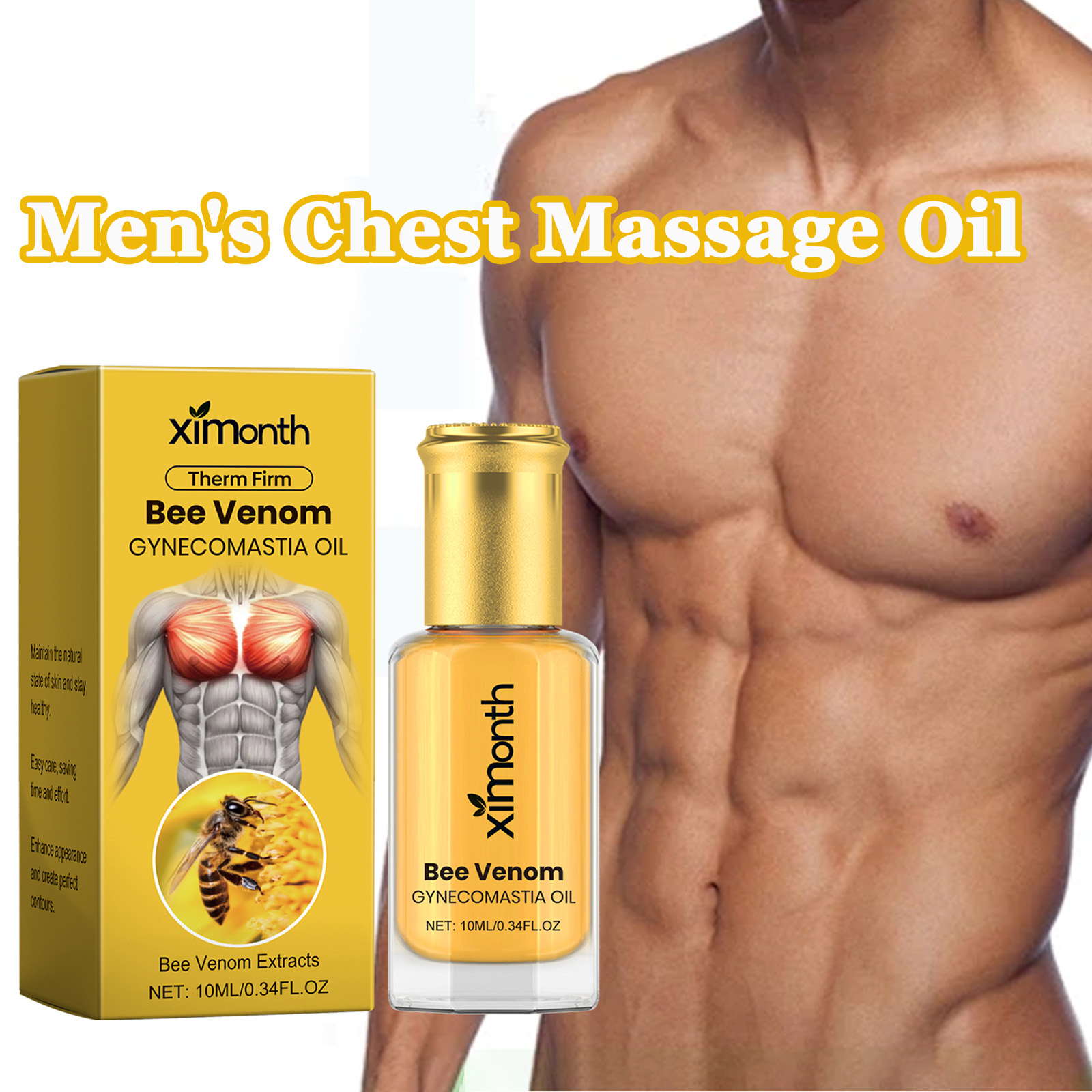 Skincare China - Bee Venom Brustmassageöl für Männer, straffende,
