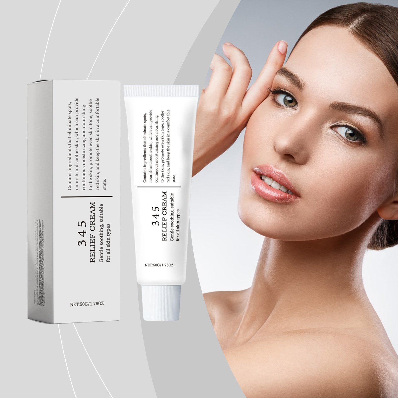 Skincare Glowing - 345 Linderungscreme, feuchtigkeitsspendend, Anti-Zucker, Antioxidans, Hautunreinheiten,