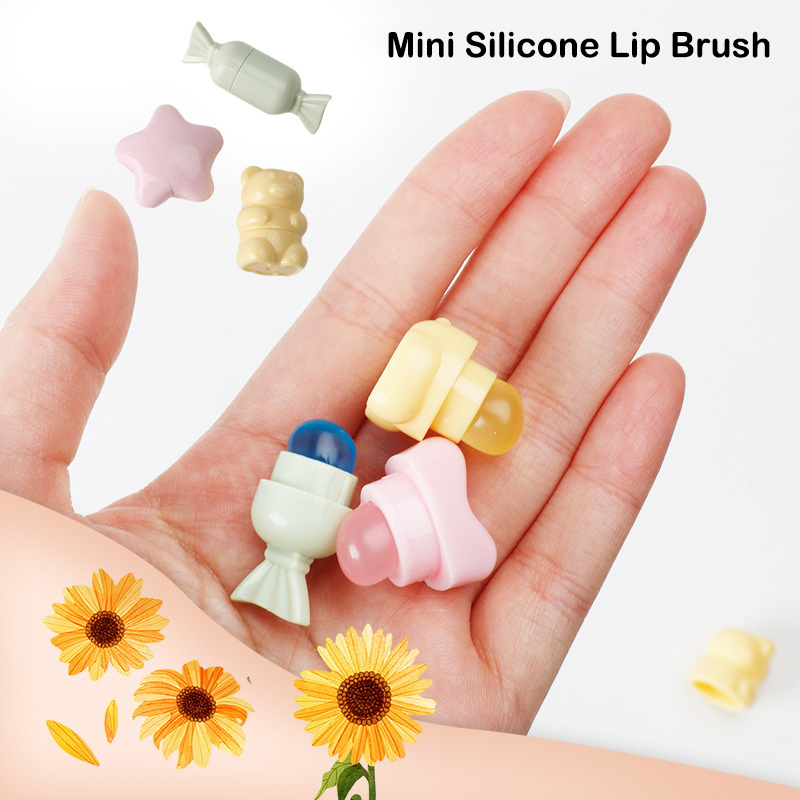 Lip Balm - Mini Silikon Lippenpinsel Cartoon abgewinkelte Concealer