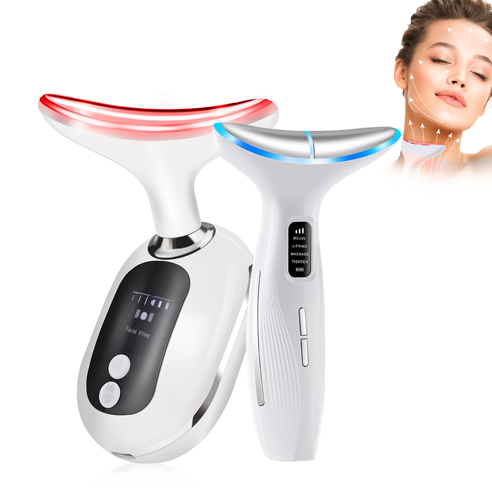 Skincare Glowing - Mikrostrom Nacken- und Gesichtsmassagegerät EMS Lifting