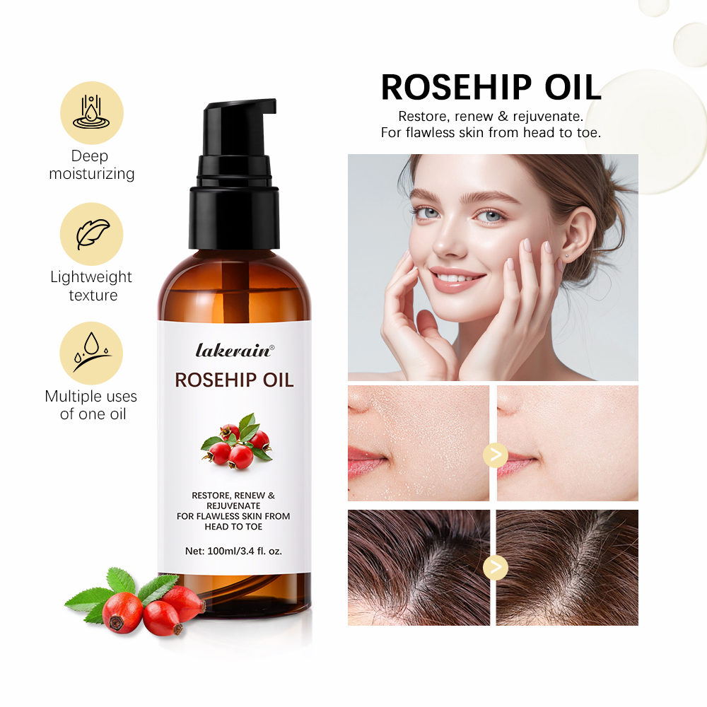 Face Oil Rosehip - 100 ml Multifunktions Befeuchten Hagebutte Ätherisches
