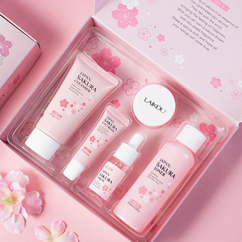 Skincare Glowing - LAIKOU Japan Sakura Hautpflege-Set Serum Verjüngende