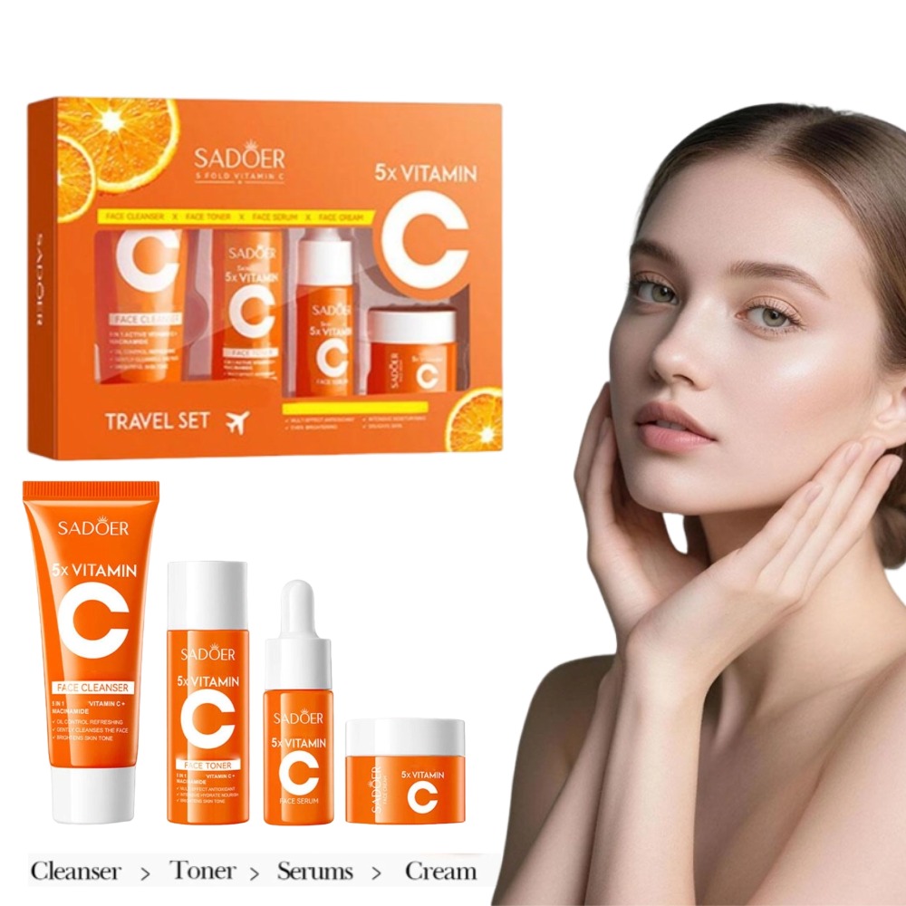 SADOER 4-teiliges Gesichtscrem – Vitamin C Serum Bewertung und Preis