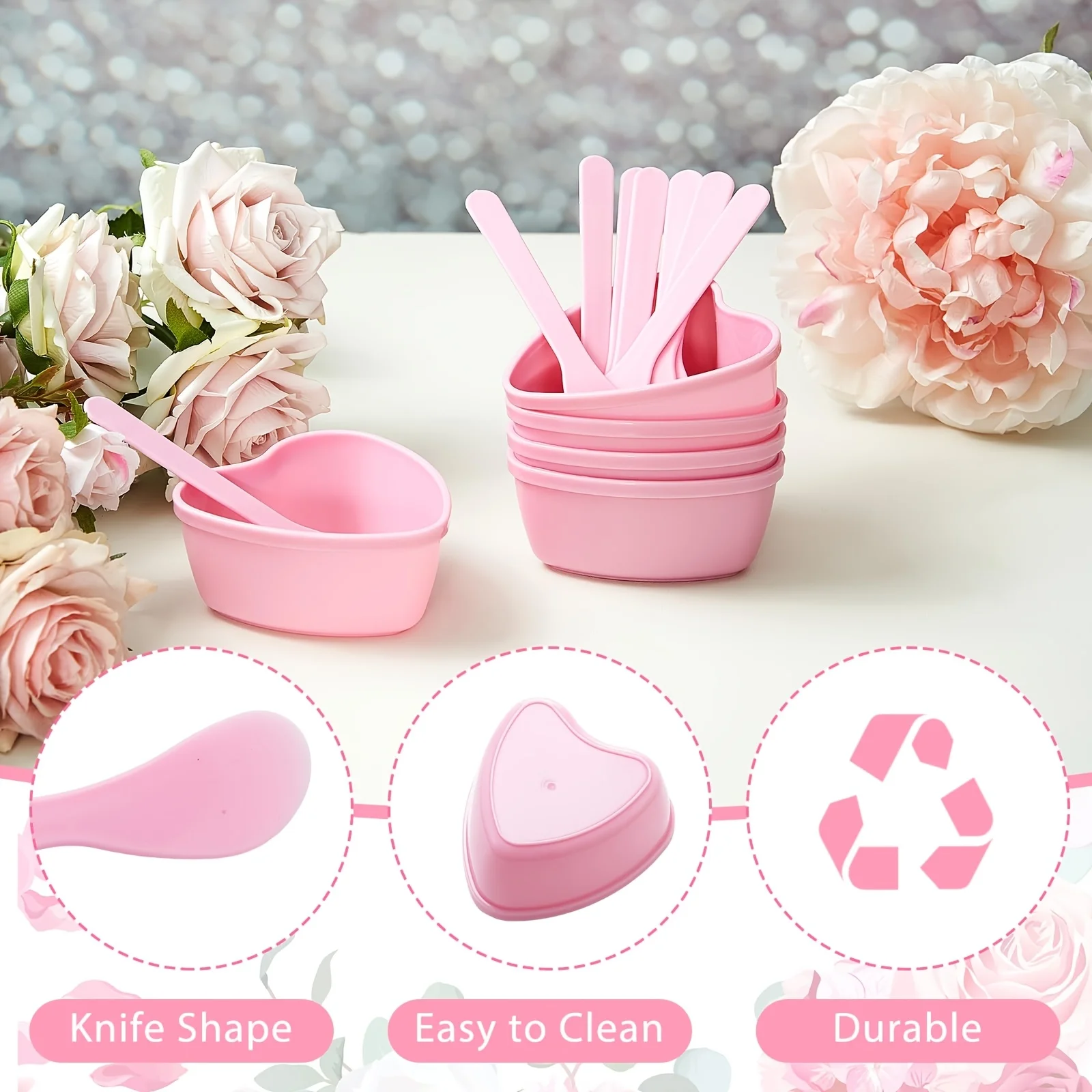 6-teilige rosa herzförmige Ges – Face Mask Skincare Bewertung und Preis